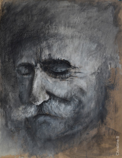 portrait-vieux-fusain-acrylique